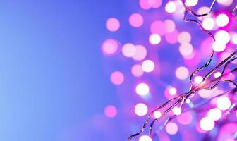 A close-up of colorful bokeh lights with a soft gradient background. photo