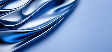 A smooth, flowing blue fabric texture creating a serene backdrop. photo
