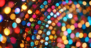 Colorful lights are shown in a circular pattern photo