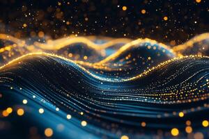 Abstract waves of light and particles creating a dynamic visual effect. photo