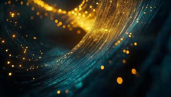 A mesmerizing abstract design with glowing particles and flowing lines. photo
