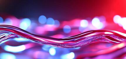Abstract image of flowing liquid with colorful light reflections. photo