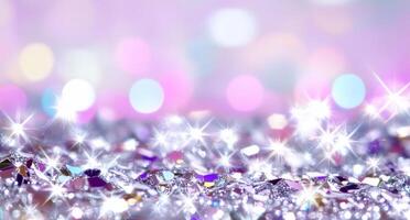 A sparkling and colorful background with glitter and bokeh effects. photo