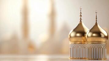 Elegant golden domes with a blurred background of architectural beauty. photo