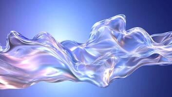 A flowing, translucent wave-like structure with a soft glow. photo
