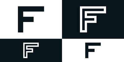 Abstract initial letter F logo design with square shape. Premium vector