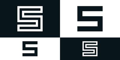 Abstract initial letter S logo design with square shape. Premium vector