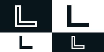 Abstract initial letter L logo design with square shape. Premium vector