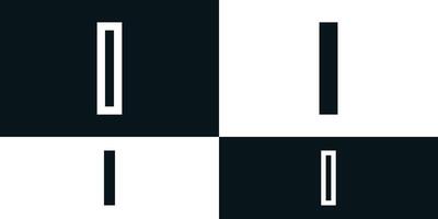 Abstract initial letter I logo design with square shape. Premium vector