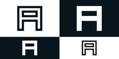Abstract initial letter A logo design with square shape. Premium vector
