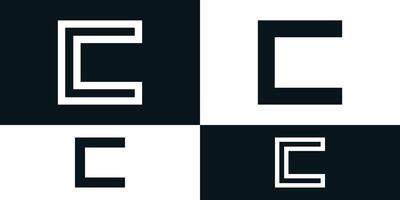 Abstract initial letter C logo design with square shape. Premium vector