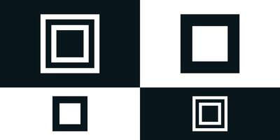 Abstract initial letter O logo design with square shape. Premium vector