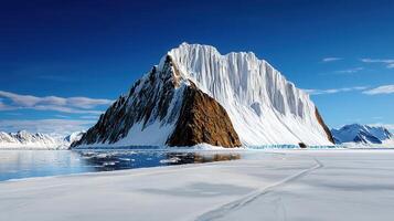 Majestic Antarctic Mountain Landscape Snow Ice and Glacial Cliffs photo