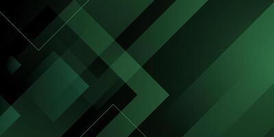 Abstract dark green 3D background with geometric shapes overlap square and triangle pattern. vector
