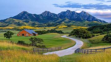 Serene Ranch House nestled in Mountain Valley Scenic Countryside Road photo