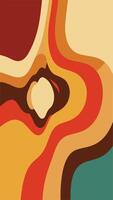 Retro 70s design with vibrant and curved pattern and a warm color palette. vector