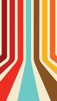 Retro 70s inspired design with vibrant and nostalgic pattern featuring bold stripes and a warm color palette. vector