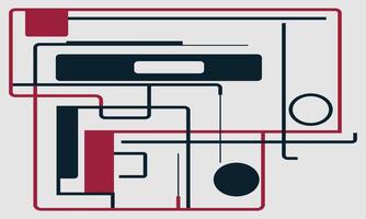 red and black abstract line art design vector