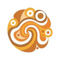Groovy vibes psychedelic 70s art illustration vector