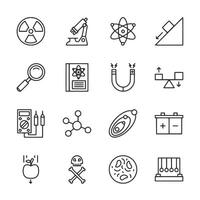 Set of science symbols and icons vector