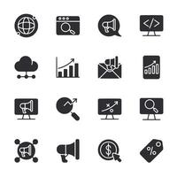Collection of icons for a computer monitor vector