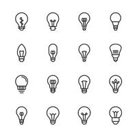Set of light bulbs with different shapes and sizes vector
