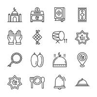 Set of Ramadan symbols and icons vector