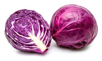 A piece of cabbage is cut in half photo