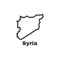 A black and white drawing of Syria vector