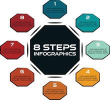Octagon Flow Chart 8 Steps Infographic Template - Modern Business Diagram vector