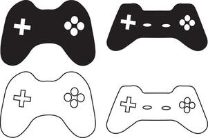 Game Controller Silhouette Icon Bundle Design On White Background vector
