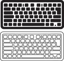 Blank Computer Keyboard Silhouette Design vector