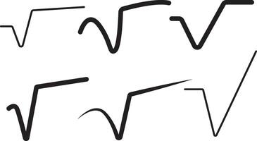 Square Root Silhouette Icon Bundle Design vector