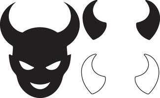 Devil Horns Silhouette Design On White Background vector