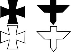 Maltese Cross silhouette bundle icon design on white background vector