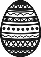 Decorative Easter Egg Silhouette with Intricate Patterns - Illustration vector
