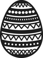 Decorative Easter Egg with Geometric Patterns Silhouette vector