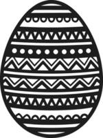 Ornate Easter Egg Silhouette with Geometric Patterns - Illustration vector