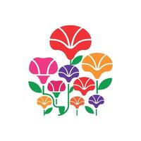 A colorful arrangement of different flowers on a white background for spring celebration vector