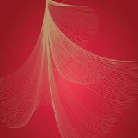 Elegant Red and Gold Abstract Feather Design vector
