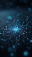 A network of dots and lines on a dark background photo
