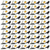cobra, crow with fruit as a pattern background vector