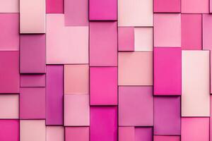 Geometric art piece in fuchsia and magenta color blocks arranged in a modern minimalist style for contemporary interiors photo
