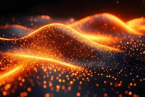 Glowing Abstract Waveform with Sparkling Particles for Futuristic Design photo