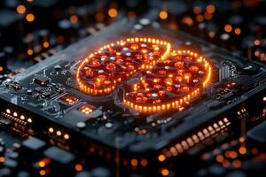 Technology Innovation - Futuristic Circuit Board with Glowing Elements for Digital Design photo