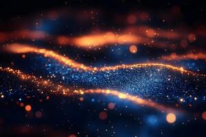 Glowing Abstract Light Waves for Digital Art and Background Design photo