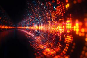 Digital Data Stream Abstract - Futuristic Technology Background for Design photo