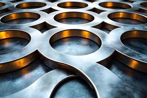 Abstract Metallic Circular Pattern for Futuristic Design and Decor photo
