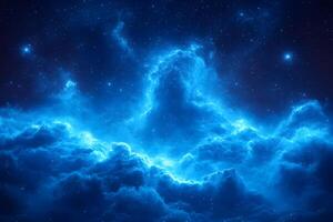 Mystical Starry Night Sky with Illuminated Nebula for Cosmic Design and Inspiration photo