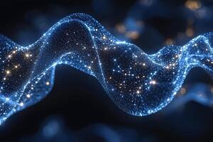 Abstract Cosmic Wave with Sparkling Star-Like Particles for Futuristic Background Design photo